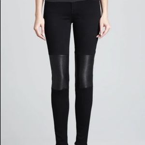 J brand Nicola Hewson Leather Knee Panel Skinny Jeans -28